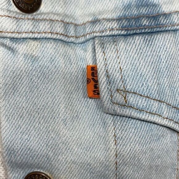 Vintage Levis Orange Tab Denim Jacket Bleach - Picture 7 of 12